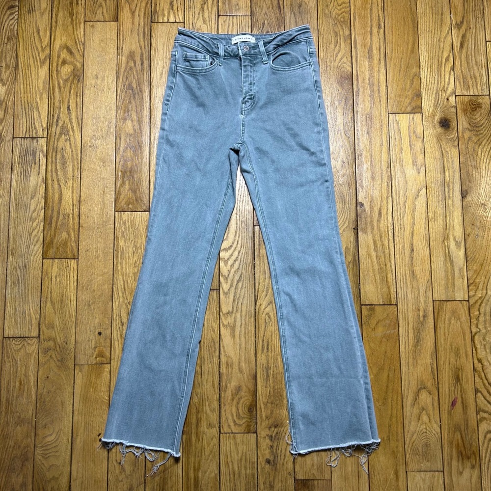 Flying Monkey Sage Green High Rise Flare Jeans Frayed Hem F5601-R Size 27